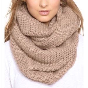 Club Monaco Infinity Scarf Tan Italian Wool